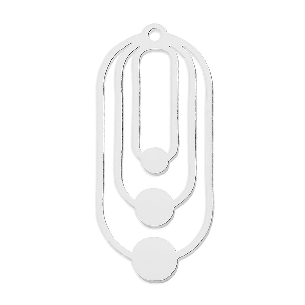 

PandaHall 201 Stainless Steel Pendants, Laser Cut, Oval, Stainless Steel Color, 31x14x1mm, Hole: 1.4mm 201 Stainless Steel Oval