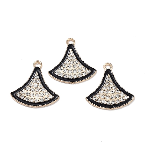 

PandaHall Alloy Enamel Pendants, with Rhinestone, Cadmium Free & Lead Free, Light Gold, Fan, 21x19.5x1.5mm, Hole: 1.8mm Alloy..., Clear