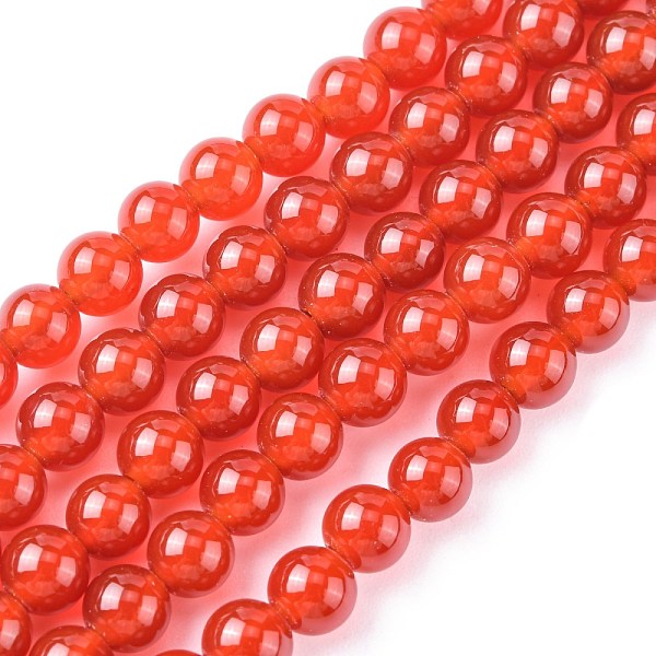 

PandaHall Natural Carnelian Beads Strands, Grade A, Dyed, Round, Red, 6mm, Hole: 1mm Carnelian Round