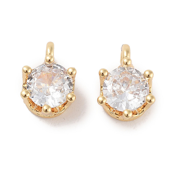 

PandaHall Brass Micro Pave Cubic Zirconia Charms, Flat Round, Real 18K Gold Plated, Clear, 8x6x4.8mm, Hole: 1.6mm Brass+Cubic Zirconia Flat...