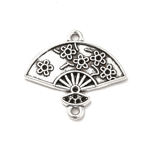 

PandaHall Tibetan Style Alloy Connector Charms, Chinese Style Hand Fan with Flower Shape Links, Antique Silver, 22x24x1.5mm, Hole: 1.5mm...