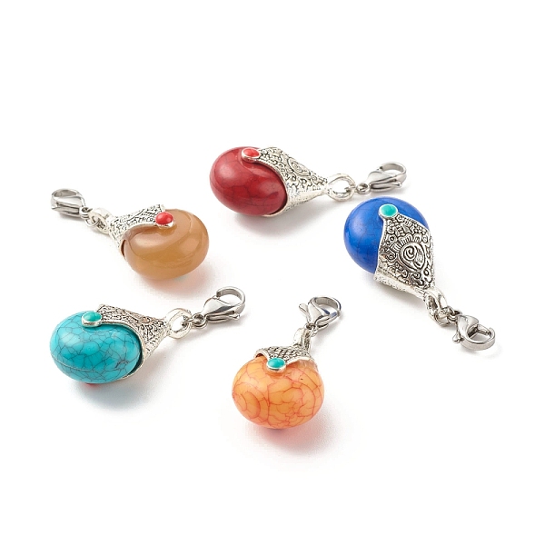 

PandaHall Tibetan Style Alloy Pendants, with Enamel, Resin Teardrop, Antique Silver, Mixed Color, 40mm Resin Teardrop Multicolor