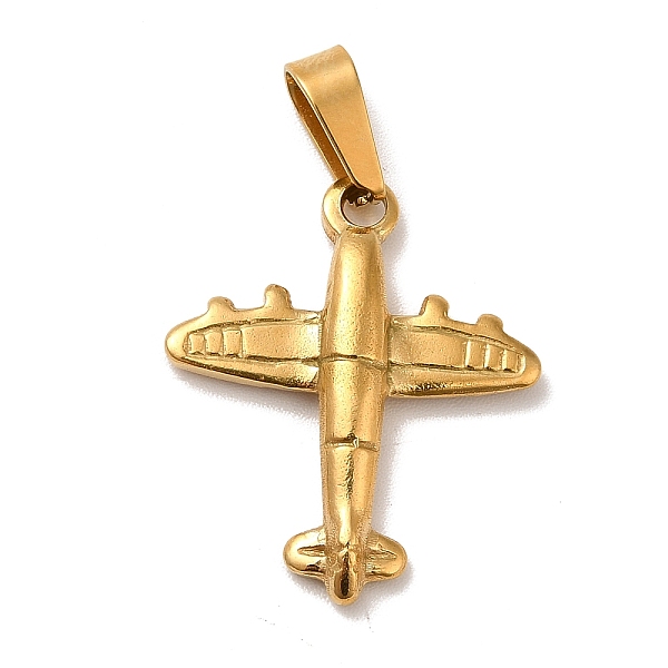

PandaHall Vacuum Plating 201 Stainless Steel Pendants, Plane, Golden, 23x20x3mm, Hole: 6x3mm 201 Stainless Steel Others