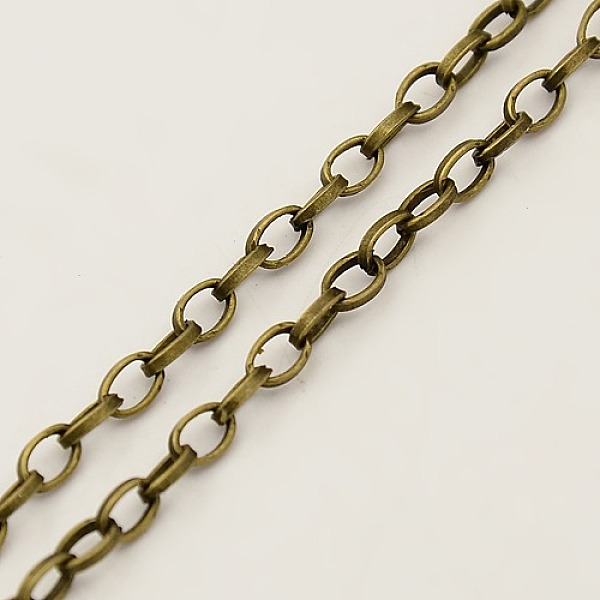 

PandaHall Iron Cable Chains, Unwelded, Flat Oval, with Spool, Antique Bronze, 5x3x0.8mm, about 328.08 Feet(100m)/roll Iron