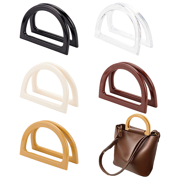 PH PandaHall 10PCS D-Shaped Wood Handles Replacement