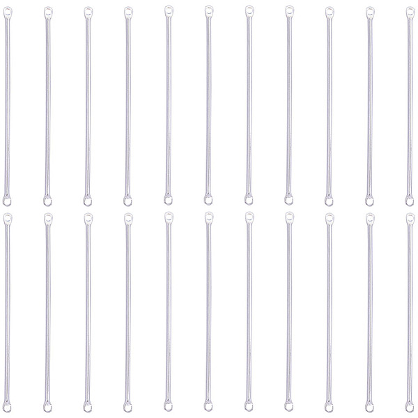 

PandaHall SUNNYCLUE 1 Box 100Pcs Long Connector Charm Bar Charms Bulk Stainless Steel Silver Metal Bars Sticks Link Connectors Charms for...