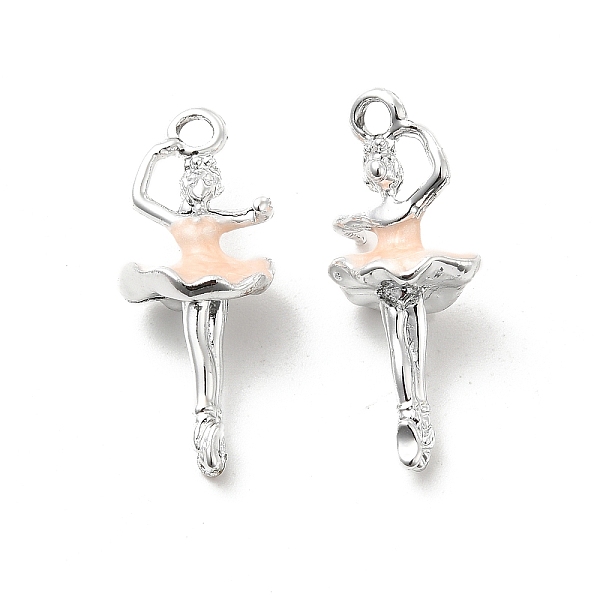 

PandaHall Rack Plating Alloy Enamel Pendants, Cadmium Free & Nickel Free & Lead Free, Dancer Charm, Platinum, PeachPuff, 27x11x9mm, Hole..., Brown