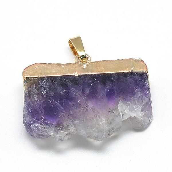 

PandaHall Natural Druzy Amethyst Pendants, with Brass Findings, Mixed Shapes, Golden, 35~55x20~40x7~10mm, Hole: 2.5x6mm Amethyst Mixed...