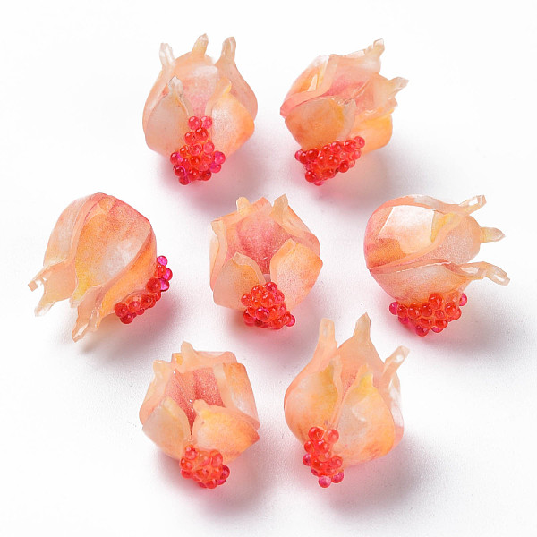 

PandaHall Plastic Beads, Pomegranate, PeachPuff, 15~16x15.5~17x13~14mm, Hole: 1.4mm Plastic Fruit Brown
