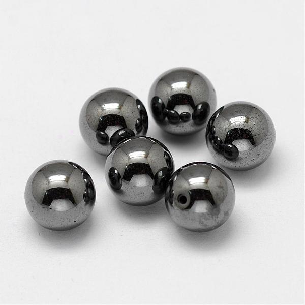 

PandaHall Non-magnetic Synthetic Hematite Beads, Half Drilled, Round, 10mm, Hole: 1mm Non-magnetic Hematite Round