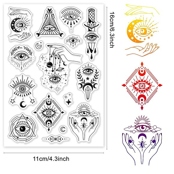 

PandaHall CRASPIRE Egypt Eye Mystic Silicone Clear Stamps for Card Making Tarot Egypt Mystery Gothic DIY Scrapbooking Transparent Rubber...
