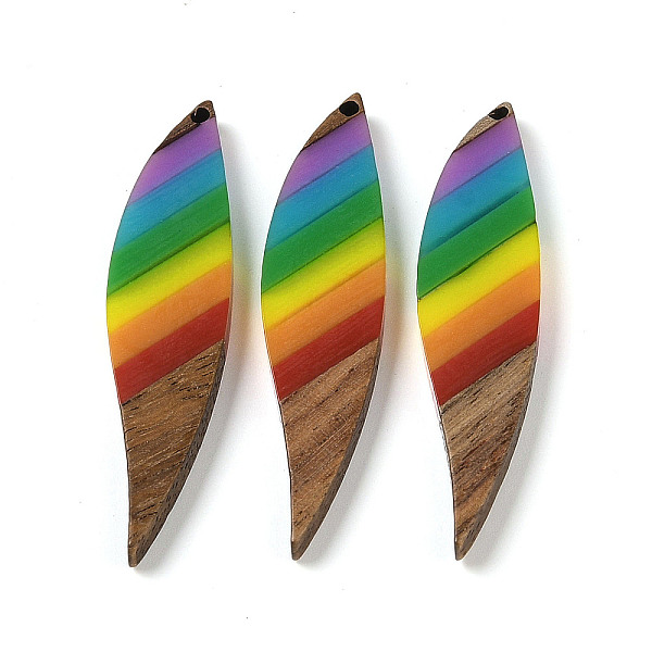 

PandaHall Resin & Wood Pendants, Leaf, 53x11.5x3.5mm, Hole: 1.6mm Wood Leaf