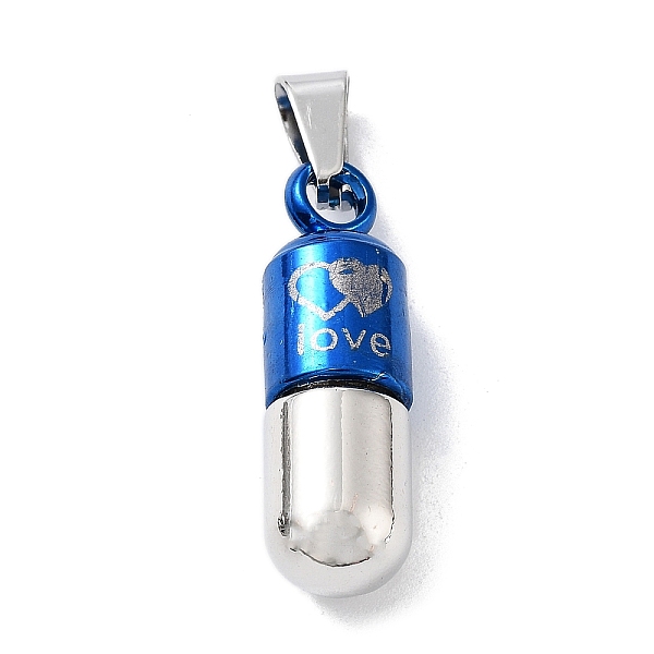 

PandaHall Alloy Pendants, Pill Charms, Blue, 30x9.5mm, Hole: 8.5x5mm Alloy Others