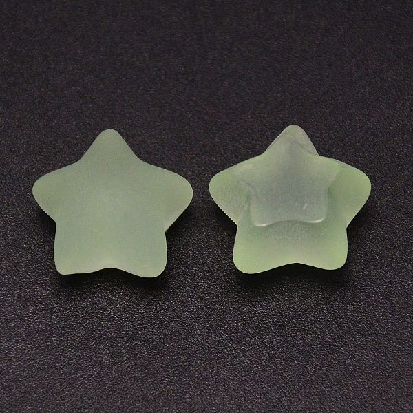 

PandaHall Frosted Resin Cabochons, Star, Dark Sea Green, 18x19x12mm Resin Star