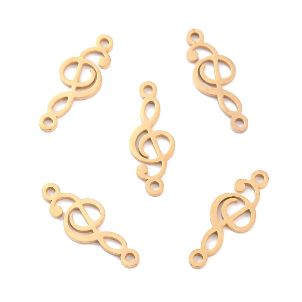 

PandaHall Ion Plating(IP) 201 Stainless Steel Pendants, Treble Clef, Golden, 18.5x7x1mm, Hole: 1.4mm 201 Stainless Steel Musical Note