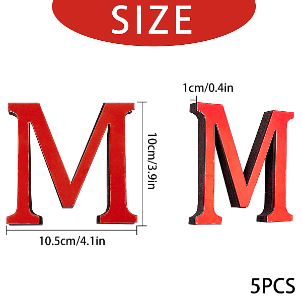 

PandaHall CREATCABIN Acrylic Mirror Wall Stickers Decal, with EVA Foam, Alphabet, Letter.M, 100x105x1mm, Foam: 100x105x11mm Acrylic Letter M..., Red