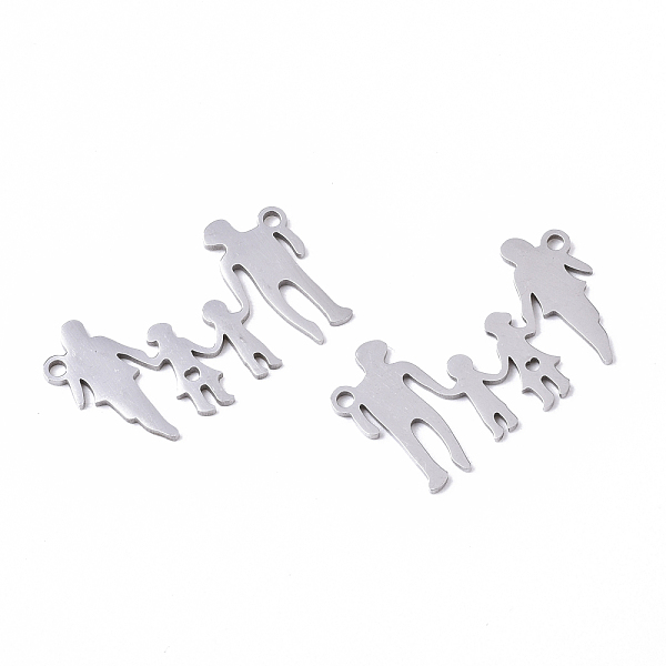 

PandaHall 201 Stainless Steel Links Connectors, Laser Cut, Family, Stainless Steel Color, 15x26x1mm, Hole: 1.4mm 201 Stainless Steel Human