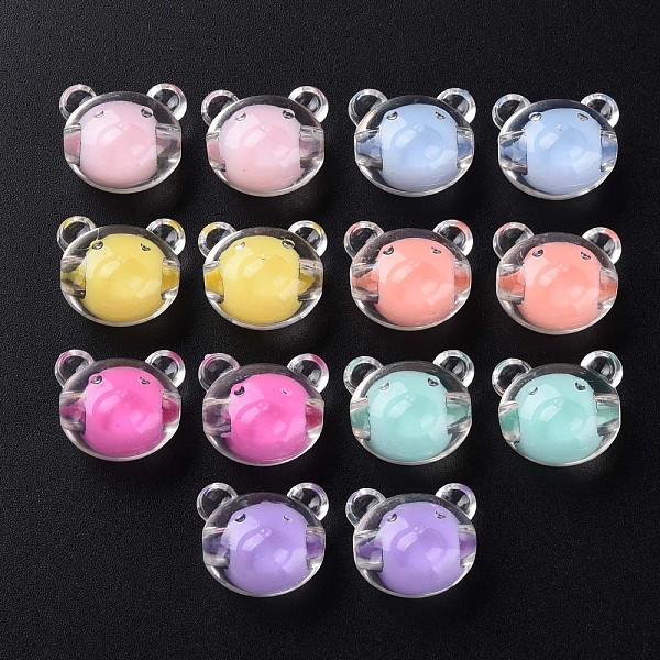 

PandaHall Transparent Acrylic Beads, Bead in Bead, Bear, Mixed Color, 16x18x15.5mm, Hole: 3mm Acrylic Bear Multicolor