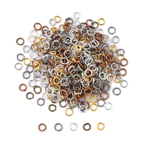 

PandaHall Open Jump Rings Iron Jump Rings, Mixed Color, 4x0.7mm, 21 Gauge, Inner Diameter: 2.6mm, about 12000pcs/500g Iron
