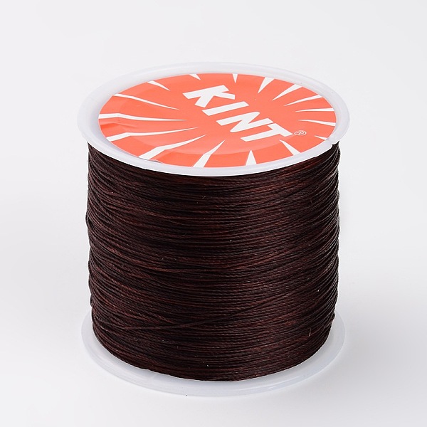 

PandaHall Round Waxed Polyester Cords, Twisted Cord, Saddle Brown, 0.5mm, about 115.92 yards(106m)/roll Waxed Polyester Cord Round Brown