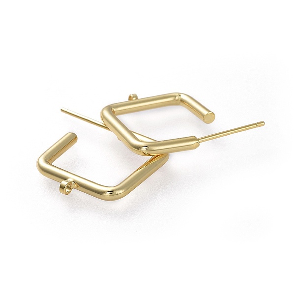 

PandaHall Brass Stud Earring Findings, with Loop, Ear Nuts and 925 Sterling Silver Pin, Golden, 18~19x16x2mm, Hole: 1mm, Pin: 0.7mm Brass...