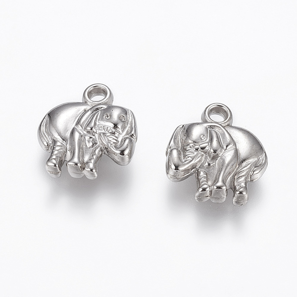 

PandaHall CCB Plastic Pendants, Elephant, Platinum, 15x13x4mm, Hole: 2mm Plastic Elephant