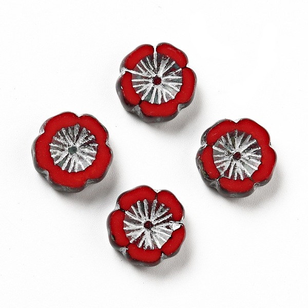 

PandaHall Czech Glass Beads, Hibiscus Flower, Red, 14x5mm, Hole: 1mm Czech Glass Flower Red