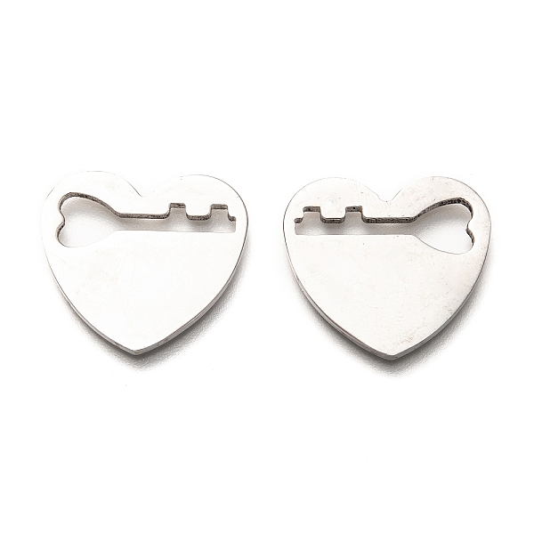 

PandaHall 201 Stainless Steel Pendants, Heart with Hollow Key, Stainless Steel Color, 20.5x22x1.3mm 201 Stainless Steel Heart
