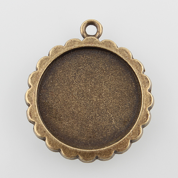 

PandaHall Vintage Flat Round Alloy Pendant Cabochon Settings, Cadmium Free & Nickel Free & Lead Free, Antique Bronze, Tray: 20mm, 29x25x2mm...