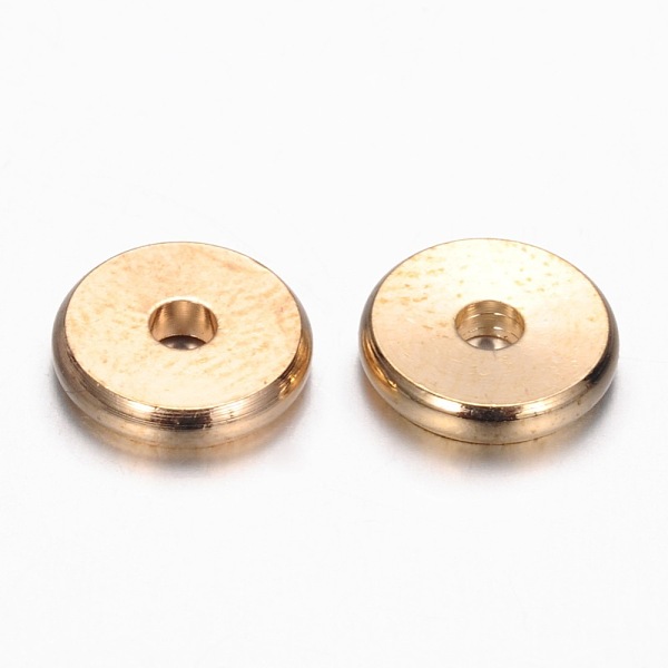 

PandaHall Brass Spacer Beads, Flat Round, Light Gold, 6x1.5mm, Hole: 2mm Brass Flat Round