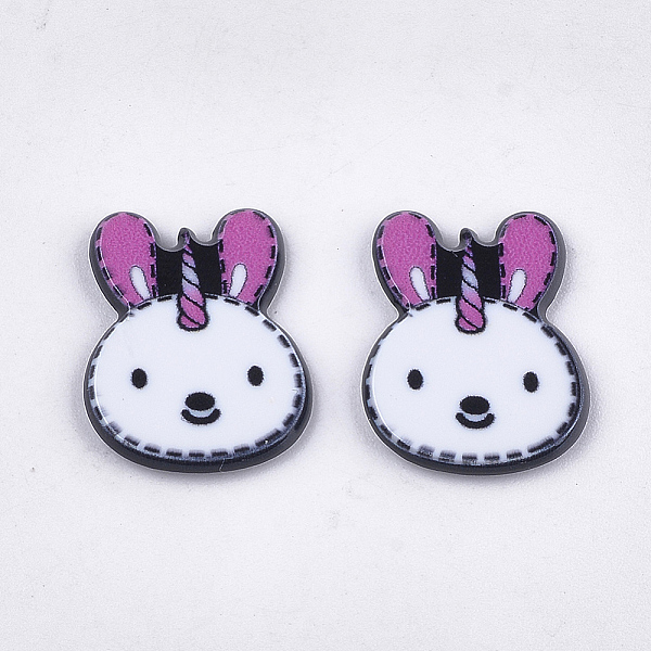 

PandaHall Plastic Cabochons, Unicorn, White, 20x16x2mm Plastic Rabbit White