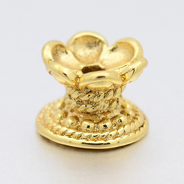 

PandaHall Brass Lotus Beads, Buddha Jewelry Making, Golden, 7x9mm, Hole: 2.5mm Brass