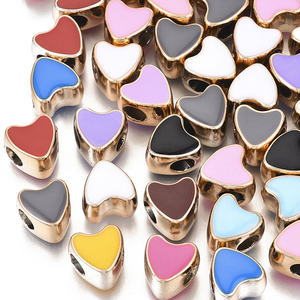 

PandaHall UV Plating Acrylic European Beads, with Enamel, Large Hole Beads, Heart, Light Gold, 11.5x11.5x8.5mm, Hole: 4.5mm Acrylic Heart..., Multicolor