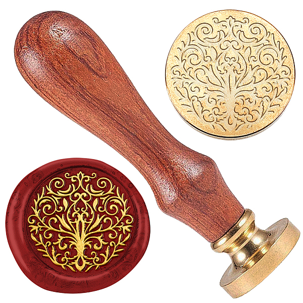 

PandaHall Wax Seal Stamp Set, 1Pc Golden Tone Sealing Wax Stamp Solid Brass Head, with 1Pc Wood Handle, for Envelopes Invitations, Gift Card...
