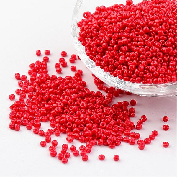 

PandaHall 12/0 1.5~2mm Baking Paint Glass Seed Beads Loose Spacer Beads, Red, Hole: 0.5~1mm, about 2890pcs/50g Glass Red