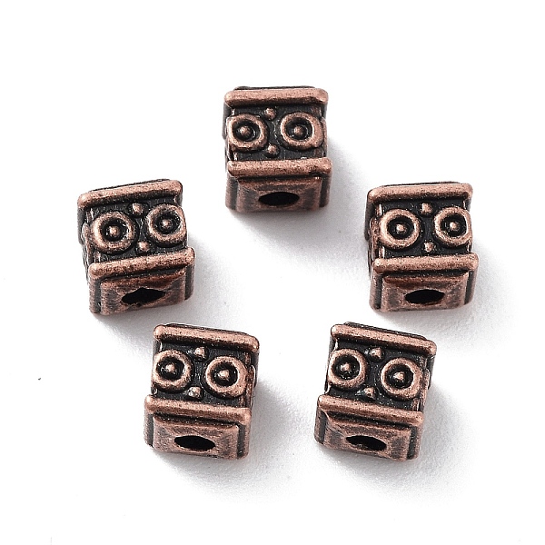 

PandaHall Tibetan Style Alloy Beads, Cadmium Free & Lead Free, Cube, Red Copper, 4.5x4.5x5mm, Hole: 1.5mm Alloy Cube