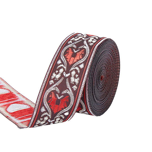 

PandaHall Ethnic style Embroidery Polyester Ribbons, Jacquard Ribbon, Garment Accessories, Floral Pattern, Coconut Brown, 1-1/4 inch(33mm)...