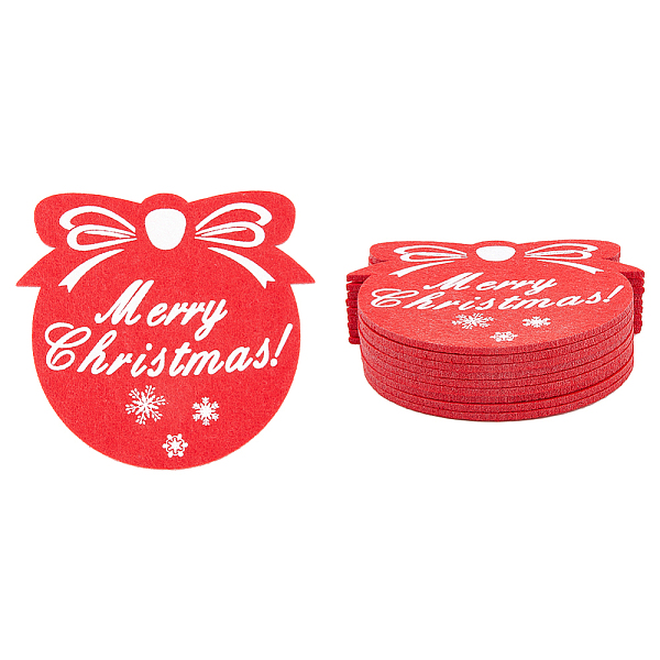 

PandaHall SUPERFINDINGS Felt Heat Resistant Cup Mats, Christmas Theme Coaster, Red, 100x100x3.5mm, 10pcs/box Fibre Word Red