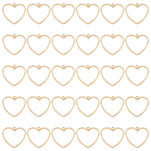 

PandaHall HOBBIESAY 30Pcs Brass Heart Hollow Pendant Charms Real 18K Gold Plated Necklace Earrings Dangle Pendants Heart Frame Pendants for...