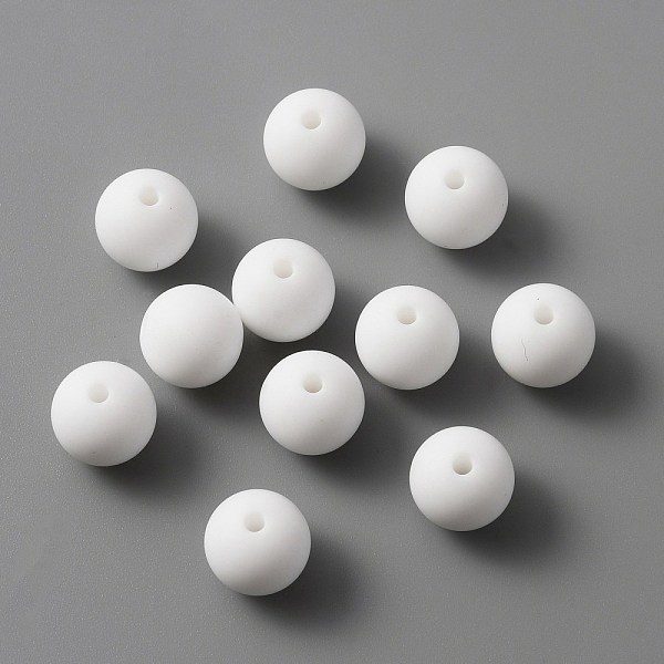

PandaHall Silicone Beads, DIY Nursing Necklaces and Bracelets Making, Chewing Pendants For Teethers, Round, White, 12x11mm, Hole: 2mm...