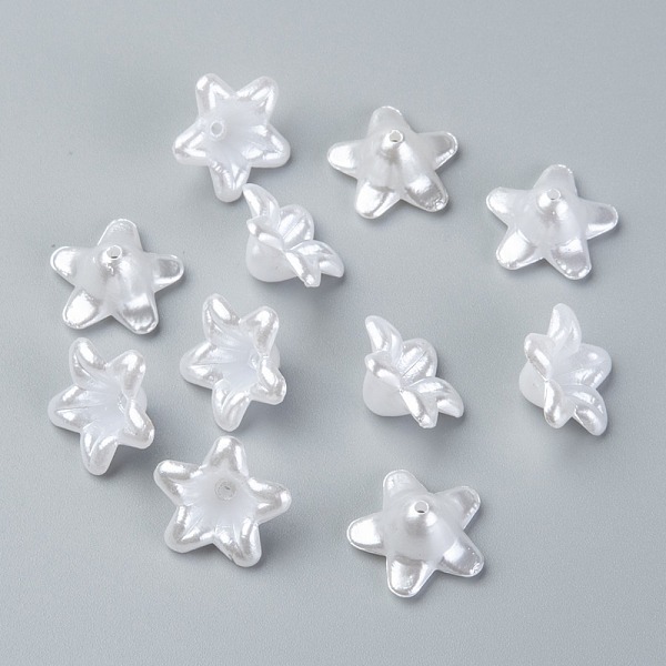 

PandaHall Acrylic Beads, White, Flower, 12.5mm in diameter, 7mm long, hole: 1mm. 1000pcs/bag Acrylic Flower White