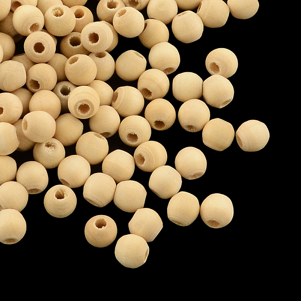 

PandaHall Round Unfinished Wood Beads, Natural Wooden Loose Beads Spacer Beads, Lead Free, Moccasin, 5mm, Hole: 2mm, about 12000pcs/500g..., Orange