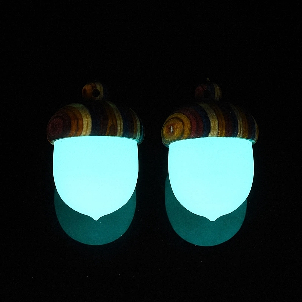 

PandaHall CHGCRAFT 4 PCS Synthenic Luminous Stone Acorn Pendant Detachable Nut Box Pendant Charms Pendants for Jewelry Making DIY Keychain...