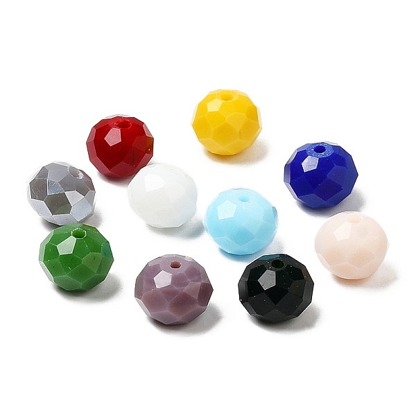 

PandaHall 250Pcs 10 Color Opaque Solid Color Glass Beads Strands, Faceted, Rondelle, Mixed Color, 10x8mm, Hole: 1mm, 25pcs/color Glass..., Multicolor