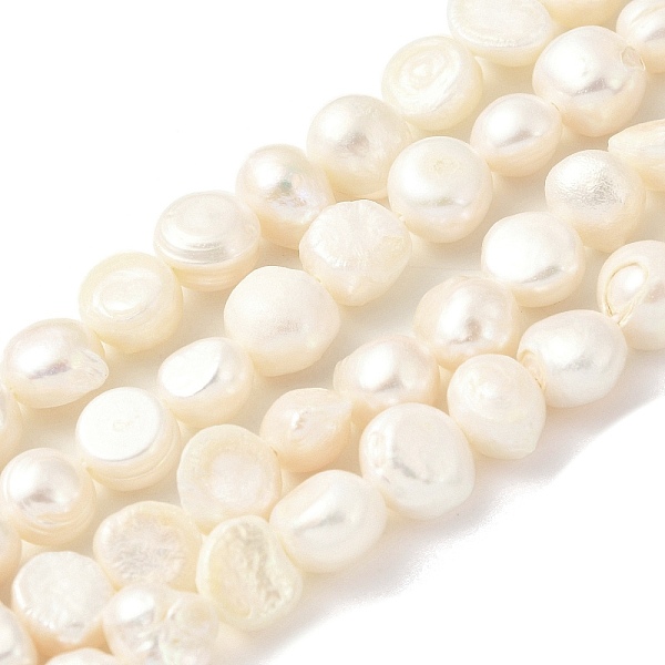 

PandaHall Natural Cultured Freshwater Pearl Beads Strands, Two Sides Polished, Floral White, 8~9mm, Hole: 0.5mm, about 23pcs/strand, 6.89''...