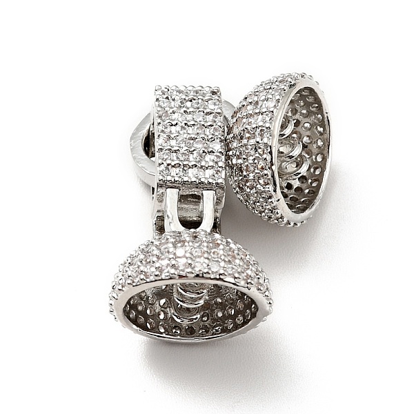 

PandaHall Brass Micro Pave Clear Cubic Zirconia Fold Over Clasps, Cadmium Free & Lead Free, Platinum, 32x12.5mm, Hole: 1mm Brass+Cubic...