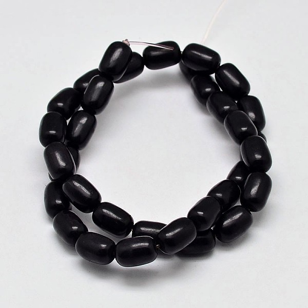 

PandaHall Dyed Barrel Synthetic Turquoise Beads Strands, Black, 12x8mm, Hole: 1mm, about 31pcs/strand, 15.7 inch Synthetic Turquoise Barrel...
