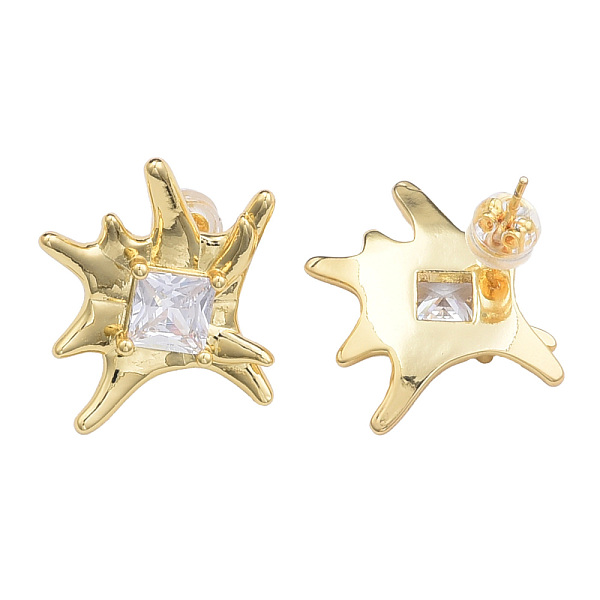 

PandaHall Cubic Zirconia Flower Stud Earrings, Golden Brass Jewelry for Women, Nickel Free, Clear, 18x21.5mm, Pin: 0.7mm Cubic Zirconia...