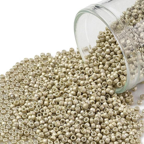 

PandaHall TOHO Round Seed Beads, Japanese Seed Beads, Frosted, (558F) Matte Galvanized Khaki, 15/0, 1.5mm, Hole: 0.7mm, about 3000pcs/10g..., Brown