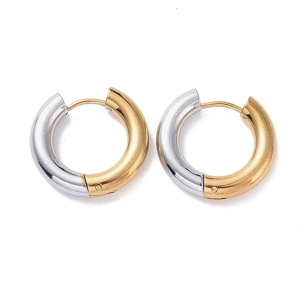 

PandaHall Two Tone 304 Stainless Steel Hinged Hoop Earrings for Women, Golden & Stainless Steel Color, 6 Gauge, 19x20.5x4mm, Pin: 1mm 304...